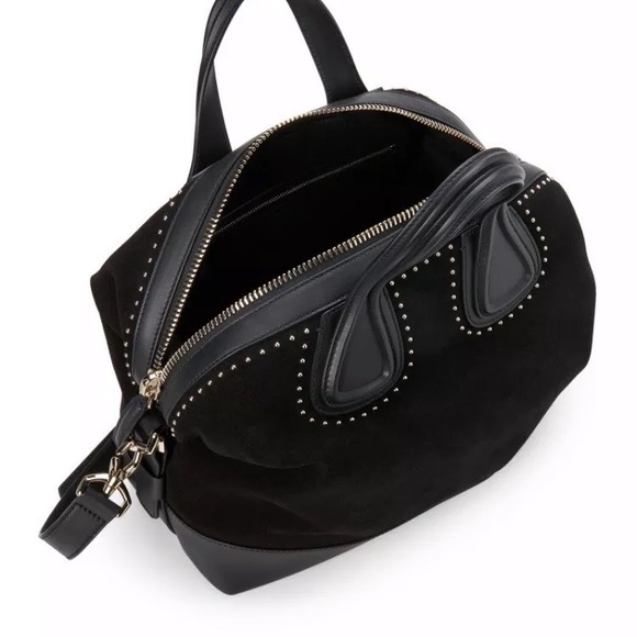 🎁Givenchy nightingale black suede studded satchel - Picture 2 of 9